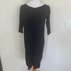 Eileen Fisher Jersey Shift Dress 3/4 Sleeve